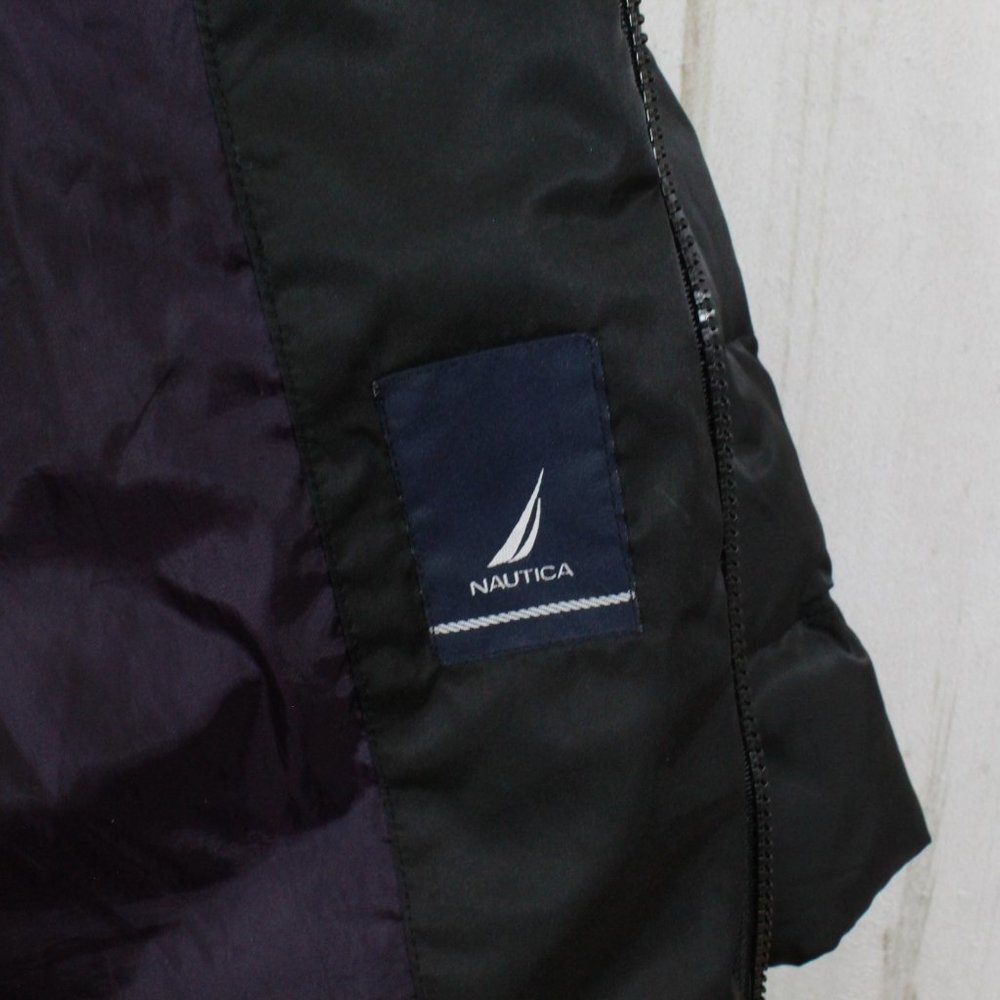 Nautica Black Quilted Insulated Removable Faux Fur Down Puffer Jacket Size M - Picture 9 of 13